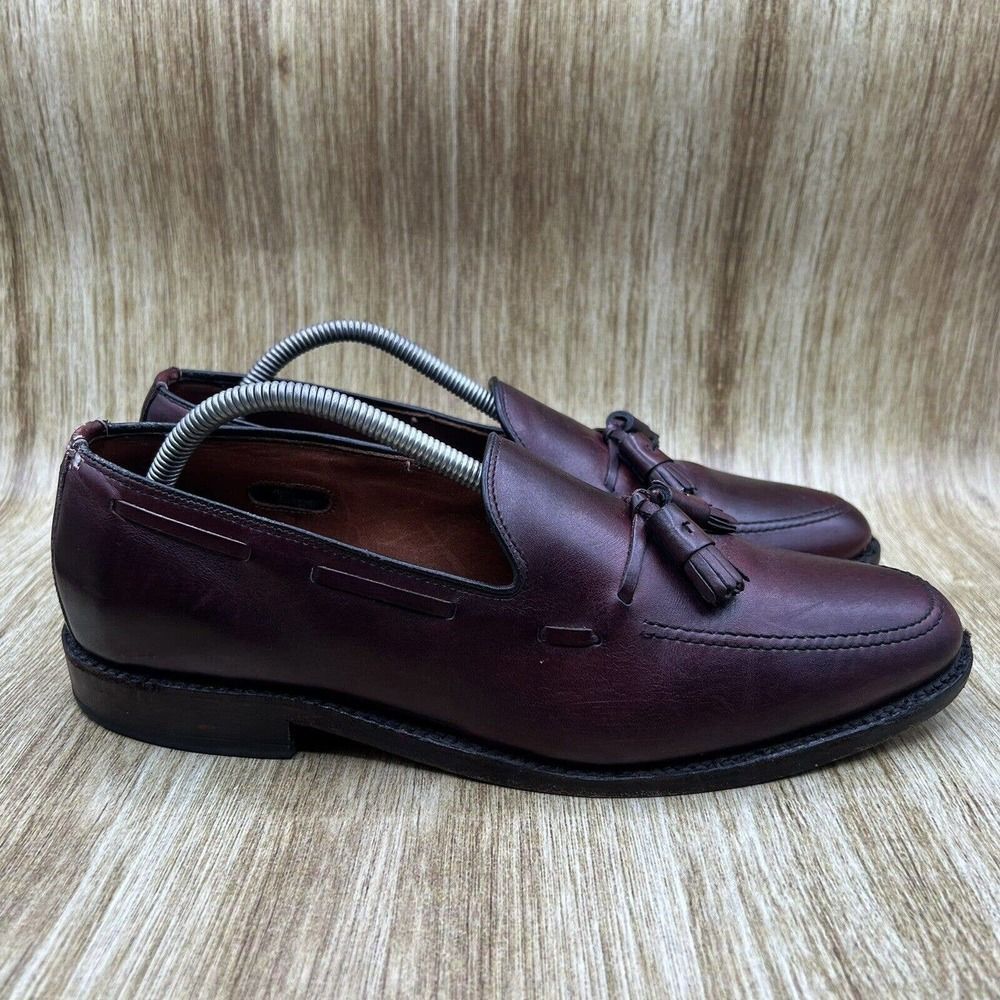 Allen Edmonds 'Grayson' Burgundy Calfskin Tassel Loafers USA Size 10D.